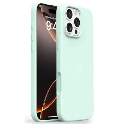 iPhone 16 Pro Mobilskal MagSafe Ultra Thin Silikon (Ljusgrön)