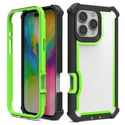 iPhone 16 Pro Mobilskal TPU + PC Shockproof - Svart/Grön