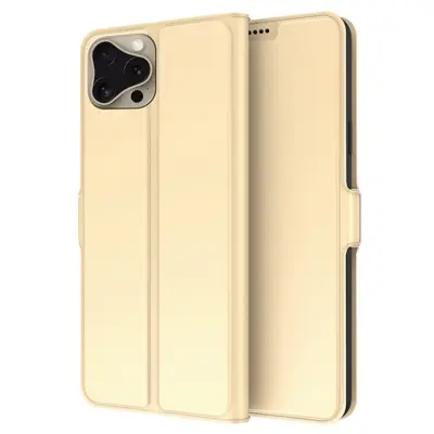 iPhone 16 Pro Plånboksfodral Shockproof (Guld)