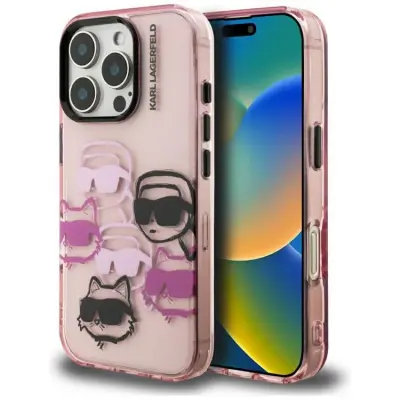 Karl Lagerfeld Mobilskal till iPhone 16 Pro IML Multi K&C Head - Rosa