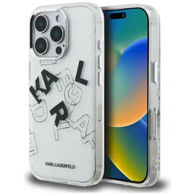 Karl Lagerfeld Mobilskal till iPhone 16 Pro IML Sketched Graphic - Transparent