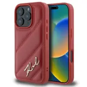 Karl Lagerfeld iPhone 16 Pro Mobilskal Quilted Signature - Röd