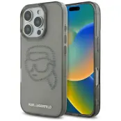 Karl Lagerfeld iPhone 16 Pro Mobilskal Rhinestones Karl Head - Svart
