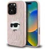 Karl Lagerfeld iPhone 16 Pro Mobilskal Rubber Monogram - Rosa