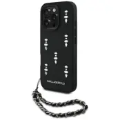 Karl Lagerfeld iPhone 16 Pro Mobilskal Saffiano Crystals Strap - Svart