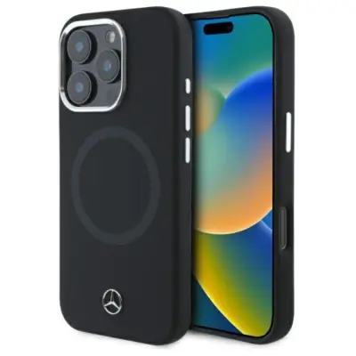 Mercedes Mobilskal till iPhone 16 Pro MagSafe Silikon Tonal Logo - Svart