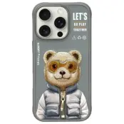 Nimmy iPhone 16 Pro Mobilskal Cool&Cute 2.0 Bear - Grå