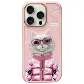 Nimmy iPhone 16 Pro Mobilskal Cool&Cute 2.0 Cat - Rosa