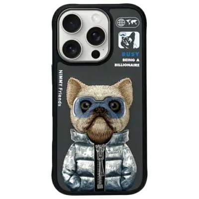 Nimmy iPhone 16 Pro Mobilskal Cool&Cute 2.0 Dog - Svart