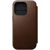 Nomad Modern Leather Folio (iPhone 16 Pro) - Ljusbrun