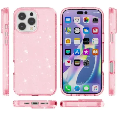 Trolsk Glittery Hard Case (iPhone 16 Pro) - Rosa