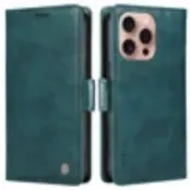 YIKATU iPhone 16 Pro Plånboksfodral Litchi Texture - Blå