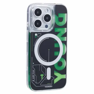 YOUNGKIT iPhone 16 Pro Mobilskal MagSafe Kvicksand - Grön (Grön)
