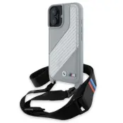 BMW iPhone 16 Mobilskal Carbon Stripe & Strap - Grå