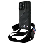 BMW iPhone 16 Mobilskal Carbon Stripe & Strap - Svart