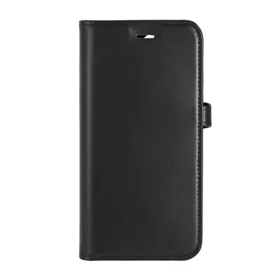 BUFFALO äkta läder iPhone 16 Plånboksfodral MagSafe 2-i-1 - Svart