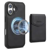 DENIOR D19 iPhone 16 Magnetfodral Konstläder Svart