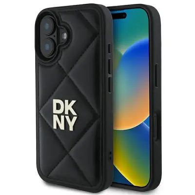 DKNY Mobilskal till iPhone 16 Quilted Stack Logo - Svart