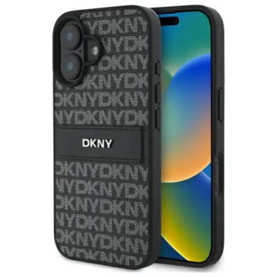 DKNY iPhone 16 Mobilskal Texture Tonal Stripe - Svart