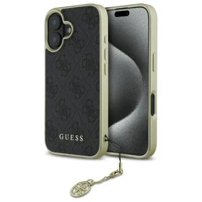 Guess Mobilskal till iPhone 16 4G Charms Collection - Svart