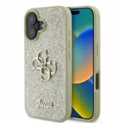 Guess iPhone 16 Mobilskal Fixed Glitter Big 4G - Guld