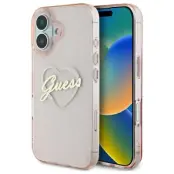 Guess iPhone 16 Mobilskal IML Heart - Rosa