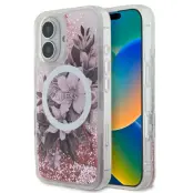 Guess iPhone 16 Mobilskal MagSafe Liquid Glitter Flower