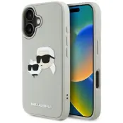 Karl Lagerfeld iPhone 16 Mobilskal 3D Rubber Double Heads - Beige