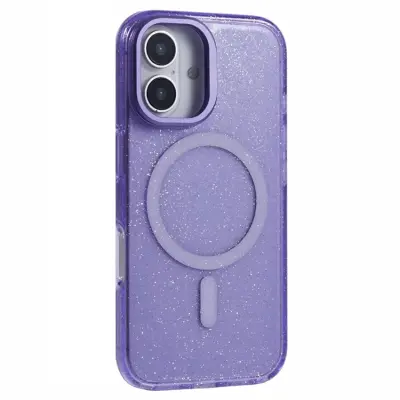 KIGC iPhone 16 Mobilskal MagSafe Epoxy Kickstand - Lila
