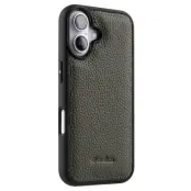 MELKCO iPhone 16 Mobilskal Äkta Läder Belagt PC - Grå