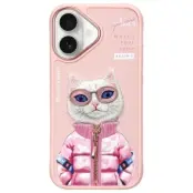 Nimmy iPhone 16 Mobilskal Cool & Cute 2.0 Cat - Rosa