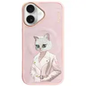 Nimmy iPhone 16 Mobilskal MagSafe Fashion Cute Pet - Rosa