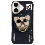 Nimmy iPhone 16 Mobilskal MagSafe Glasses Cool Dog - Svart