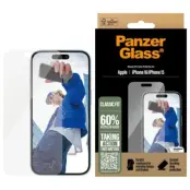 PanzerGlass iPhone 16 Härdat Glas Skärmskydd Classic Fit - Clear