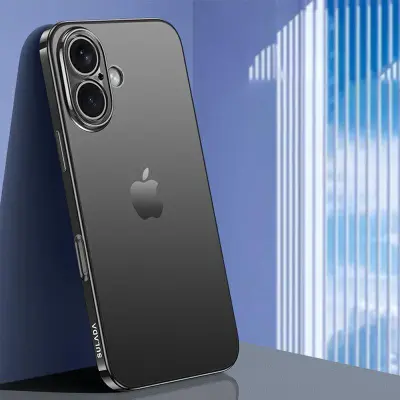 SULADA Mobilskal till iPhone 16 Elektropläterad AG Matt TPU - Svart