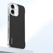 SULADA iPhone 16 Skal Frameless PU + PC Bakside - Svart