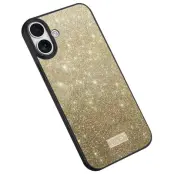 SULADA Mobilskal till iPhone 16 PU Läder + PC + TPU Glittrande Guld