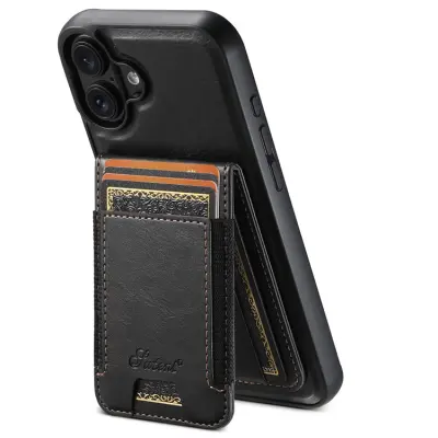 SUTENI Mobilskal till iPhone 16 MagSafe Korthållare H17 - Svart