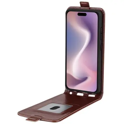 Trolsk Vertical Flip Cover (iPhone 16) - Brun