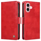 YIKATU iPhone 16 Plånboksfodral Litchi Texture - Rosa