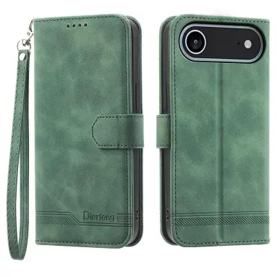 DIERFENG DF-03 Plånboksfodral för iPhone Air Konstläder - Grön