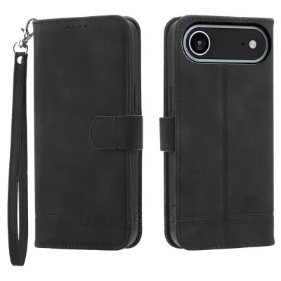 DIERFENG DF-03 Plånboksfodral för iPhone Air Konstläder - Svart