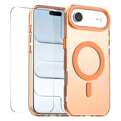 ENKAY Mobilskal till iPhone Air MagSafe med 9H Härdat Glas - Orange