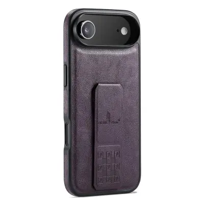 FIERRE SHANN för iPhone Air Fodral Kickstand KonstLäder - Lila