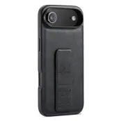 FIERRE SHANN för iPhone Air Fodral Kickstand KonstLäder - Svart