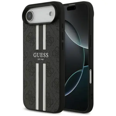 Guess iPhone Air Mobilskal MagSafe 4G Printed Stripes - Svart