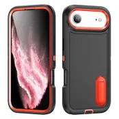 iPhone Air Mobilskal Kickstand Silikon - Svart/Orange