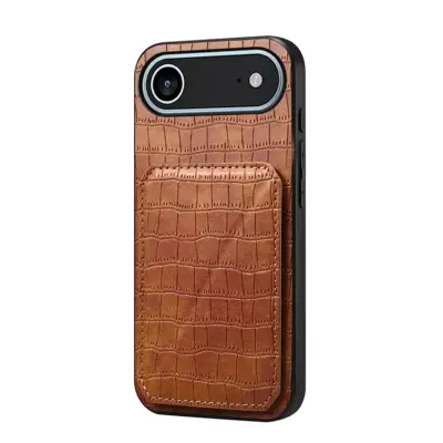 Mobilskal till iPhone Air Korthållare Crocodile Textured - Brun