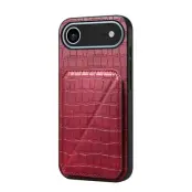 iPhone Air Mobilskal Korthållare Crocodile Textured - Rosa