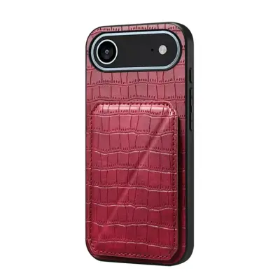 Mobilskal till iPhone Air Korthållare Crocodile Textured - Rosa